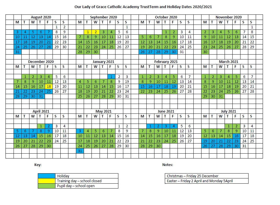 Calendar & Term Dates - St Edward’s Catholic Primary School